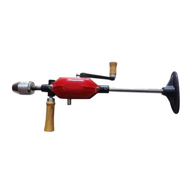 Taladro manual Máquina taladradora de manivela Suministros de bricolaje,Herramienta de carpintería de metal fácil de usar Rojo,Herramienta manual