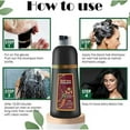 thumbnail image 3 of Instant 500ML Permanent Brown Hair Shampoo Organic Natural Fast Hair Dye, for Women and Men, Herbal, 3 in 1 100% Grey Cover, 3 of 6
