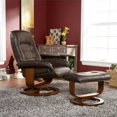 Pemberly Row Leather Recliner Chair And Ottoman In Brown Com Pemberly Row Leather Recliner Chair And Ottoman In Brown