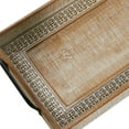 thumbnail image 6 of DecMode 27", 25"W Brown Wood  Tray with White Wash, 2-Pieces, 6 of 13