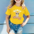 thumbnail image 2 of Girls Shirts Size 6 Round Neck Cartoon Print Outfits Clothes Plus Size Lightweight Tops Holiday Shirts T Shirt,Yellow,1-2 Years, 2 of 4
