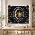 thumbnail image 5 of Celestial Sun and Moon Faces Set Against a Starry Navy Sky, Mystical Celestial for Astronomy Fans, Ornate Zodiac Medallion Art, Birthday Gift Tapestry Wall Hanging for Bedroom and Living Room, 5 of 7