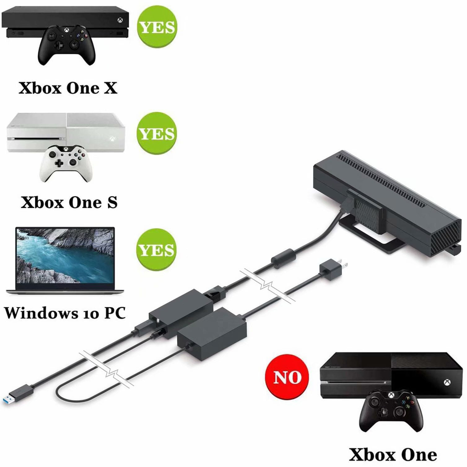 Xbox One Kinect Adapter, Windows 8  PC Adapter Power Supply for