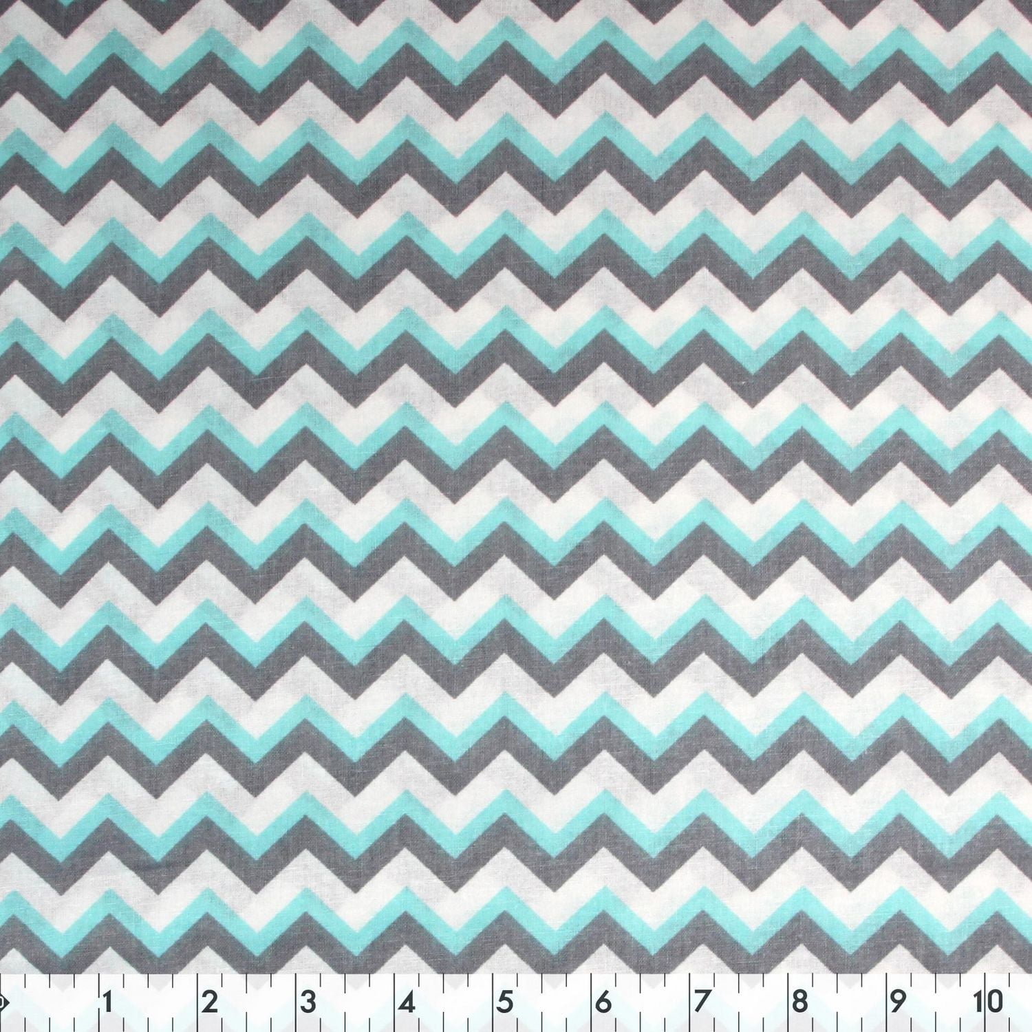 Tissu pré-coupé Fat Quarter de Fabric Creations à motif de chevron turquoise - 18" x 21" / 45cm x 53cm