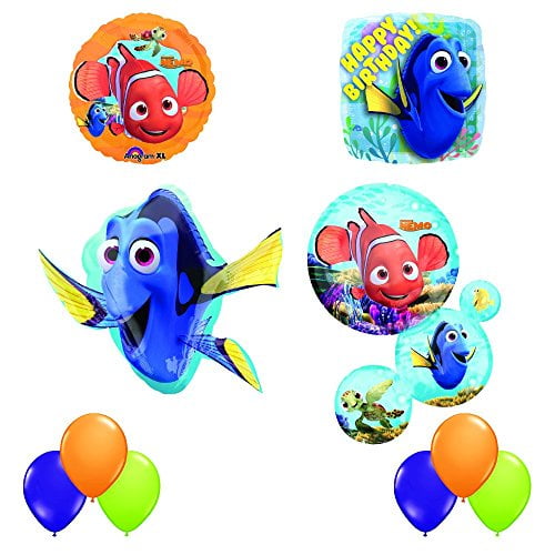 3 MINI INFLATABLE TROPICAL FISH FINDING DORY NEMO UNDER THE SEA PARTY DECORATION 