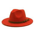 thumbnail image 2 of EnJoCho Men & Women Vintage Wide Brim Fedora Hat With Belt Buckle Men's Classic Wide Brim Retro Panama Hat, Women Floppy Rancher Hat Fashion Fedora Dress Hats with Belt Buckle, 2 of 4