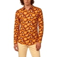 thumbnail image 2 of CONZONE Mens 70S Disco Buttons Down Shirts Long Sleeve Hippie Shirts for Men Trendy Floral Graphic Lapel Soft Lightweight Tops, 2 of 8