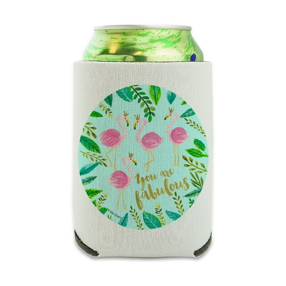 You are Fabulous Flamingos Princesses Crowns Can Cooler - Drink Sleeve Hugger Collapsible Insulator - Beverage Insulated Holder