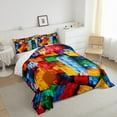 thumbnail image 3 of Manfei Building Blocks Queen Comforter Set,3D Geometric Game Bedding Sets,Colorful Toy Brick Bedding Comforter Set For Kids,Breathable Home Decor Reversible,3-Piece, 3 of 8