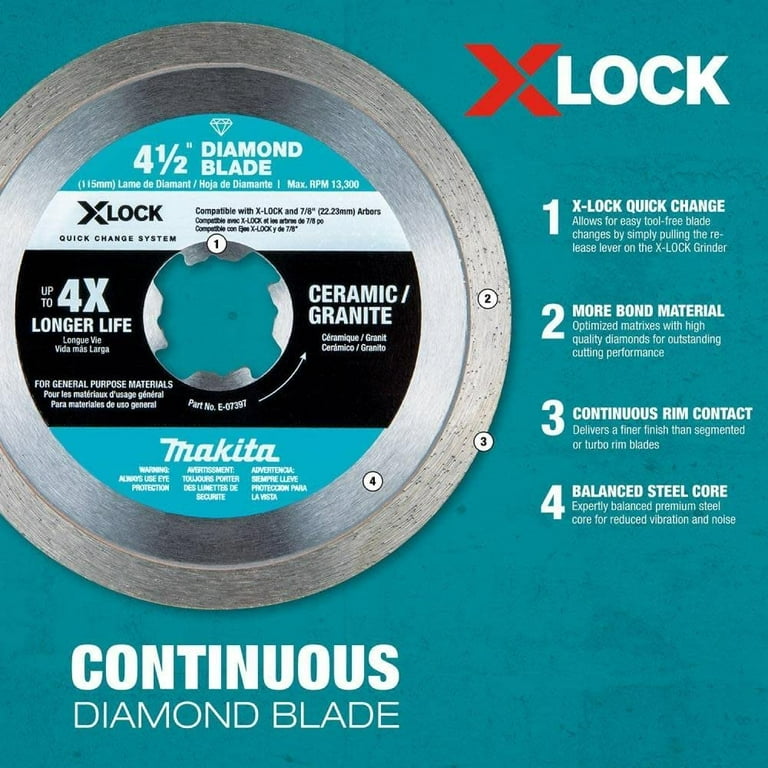 Makita X Lock 5 inches Continuous Rim Diamond Blade For Ceramic