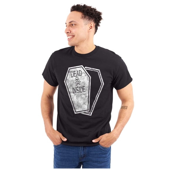 Funny Dead Inside Coffin Sarcastic Men's Graphic T Shirt Tees Brisco Brands S