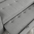 thumbnail image 6 of 78.5 Inch Pull-Out Couch Bed, L-Shaped Sleeper Sofa with Storage Chaise & Side Bag, Modern Reversible Sectional Sofa for Living Room Small Space, Grey, 6 of 8
