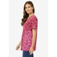 thumbnail image 3 of Woman Within Plus Size Perfect Printed Short-Sleeve V-Neck Tee, 3 of 6