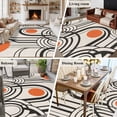 thumbnail image 5 of Boho Geometric Area Rugs 8'x10', Washable Small Throw Rugs for Living Room Patio, Modern Abstract Orange Sun on Linen Indoor Outdoor Rug Non-Slip Low Pile Carpet Runner Reversible Floor Mats, 5 of 8