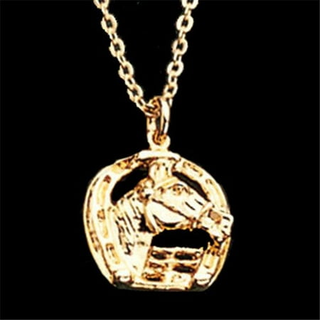 - Exselle 136846 Horse Head in Horseshoe Pendant Gold Plate