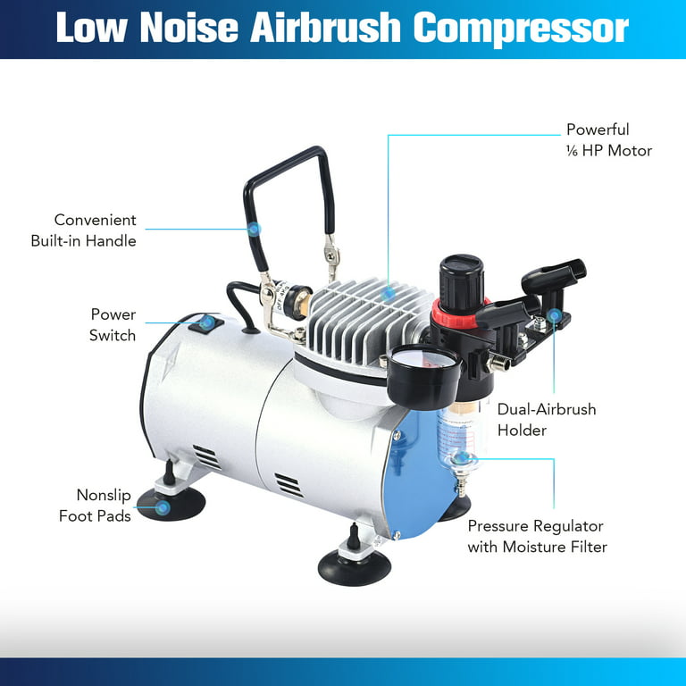 Prociv Airbrush Kit with Compressor, Auto Handheld Airbrush Gun