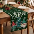 thumbnail image 5 of Christmas Tree Cotton Linen Table Runner for Dining Kitchen, Green Gnomes Winter Xmas Snowflake Wedding Outdoor Party Tablerunners Decoration, Dresser Scarf Coffee Tablecloth Runners 13x90 Inches, 5 of 9