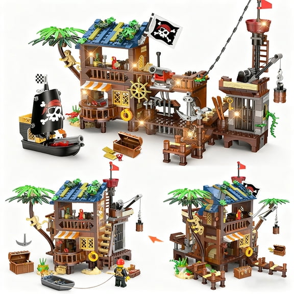 Hogokids Ship House Building Set, 781PCS STEM Bricks Kit for Kids Girls Boys Ages 6-12 