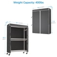 thumbnail image 2 of VIPEK R2C Plus Heavy Duty Rolling Garment Rack with Cover Clothing Rack Portable Closets with Adjustable 3 Wire Shelving and Double Rods Wardrobe on Wheels, White Rack with Black Cover, 2 of 7