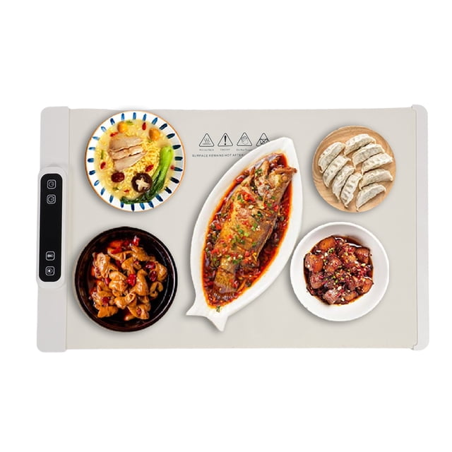 Electric Warming Tray, Rollable Full Surfaces Heating Warming Mat, 3 Temp Setting, Fast Heating Silicone Portable Foldable Roll Up Heating Pad for Party, Buffet