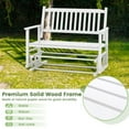 thumbnail image 5 of Resenkos 2 Seats Outdoor Glider Bench with Armrests and Slatted Seat, Lounge Chair Outdoor with Weather Resistant Steel Frame for Porch Garden Outside, White, 5 of 7