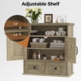 thumbnail image 5 of NEGYLIM Wall-Mounted Bathroom Cabinet with Barn Doors, Adjustable Shelf, 2 Drawers, Rustic Modern Style Storage Organizer for Toilet, Bathroom, Laundry Room, Black, 5 of 11