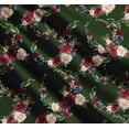 thumbnail image 3 of Soimoi Green Cotton Poplin Fabric Ranunculus & Penoy Floral Print Printed Fabric 1 Yard 42 Inch Wide, 3 of 7