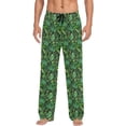 thumbnail image 2 of FREEAMG Tropical Leaves Pajama Pants for Men, Men's Separate Bottoms, Pure Cotton Comfortable Lounge Pants for Men（13）, 2 of 7