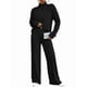 thumbnail image 1 of Conjuntos de 2 Piezas para Mujer para Otoño: Suéter de Punto de Viaje, Pantalones Anchos y Chándal para Estar en Casa. Negro XL, 1 of 7