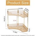 thumbnail image 2 of Corner Bathroom Countertop Organizer, Vanity Organizer Trays for Counter, Makeup Organizers, Perfume Tray, Skincare Shelf Storage Gifts for Women Girl Student (Yellow, 2 Tiers), 2 of 6