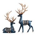 thumbnail image 2 of Estatua de reno, escultura animal, figura artística coleccionable, artesanía decorativa para Opción 3-Azul, 2 of 7