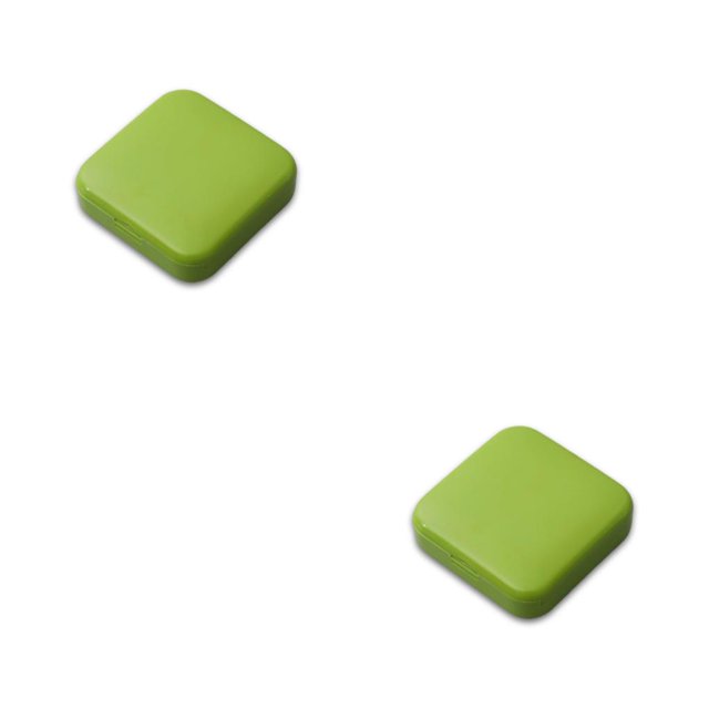 Maoww Pill Case 2 Grids Cute Dust Proof Daily Pills Organizer Box Portable Container Cases Dispenser Office for Purse Bags Green 2Set