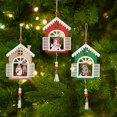 thumbnail image 3 of Cateissary Colgante de Navidad, decoración navideña, accesorios para festivales, artesanía de madera, decoraciones para el hogar, calcomanía para Kits de decoración para fiestas Ciervo Cateissary HA070250-03B, 3 of 6