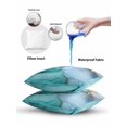 thumbnail image 5 of Waterproof Outdoor Throw Pillows with Inserts 12"x20" Set of 2, Teal Marble Soft Decorative Pillowcases for Couch Bedroom, Contemporary Ink Painted Abstract Art Pillow Covers for Sofa Living Room, 5 of 8