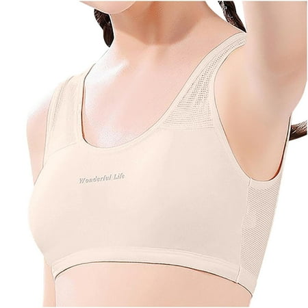 Girls Sports Bras Running Breathable Training Bra Hollow Back Workout Padded Bralette for Yoga Cooling Summer  Yellow  XXL