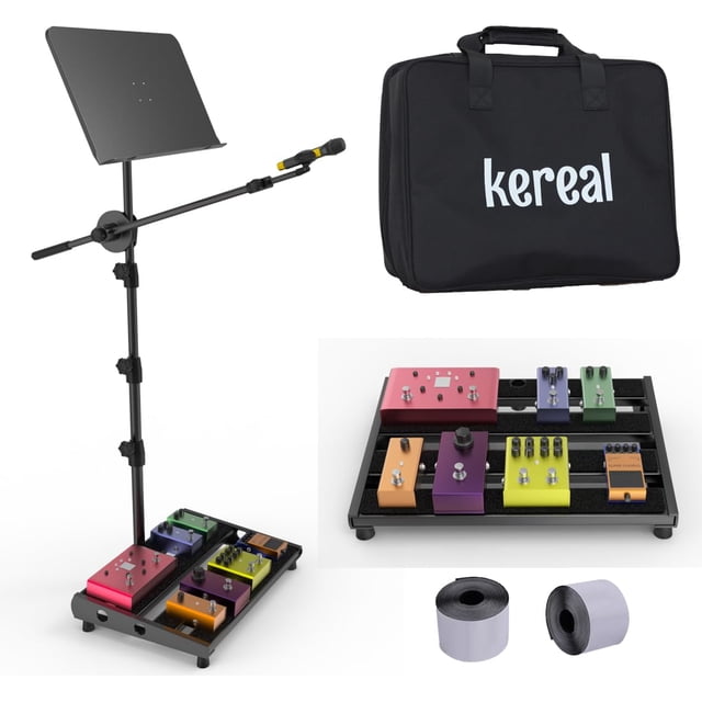 Pedalera de guitarra Kereal de 40,64 cm x 31,5 cm con bolsa y soporte