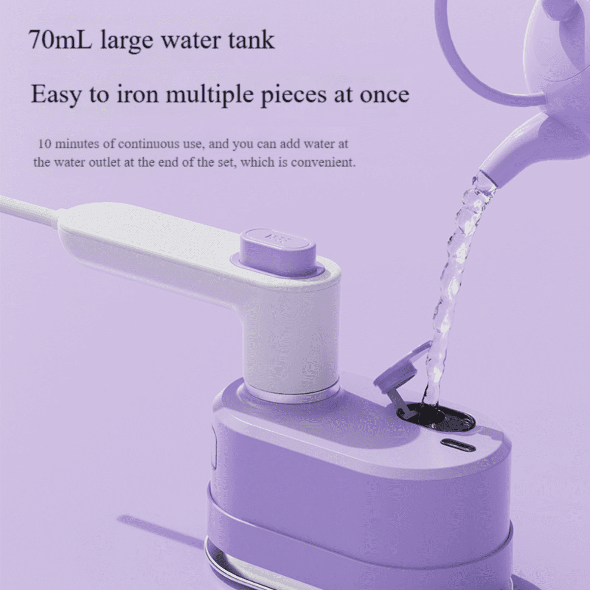 SpaceMuse Portable Handheld Garment Mini Electric Iron,2025 Upgraded Travel Steamer for Clothes,2 in 1 Mini Portable Rotary Garment for Clothes, 20S Fast Heating Powerful Wrinkle Remover (Purple)