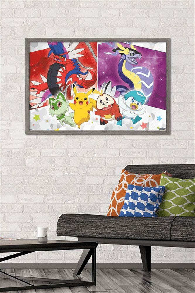Pokemon - Group Sparkle Wall Poster, 22.375" x 34" Framed