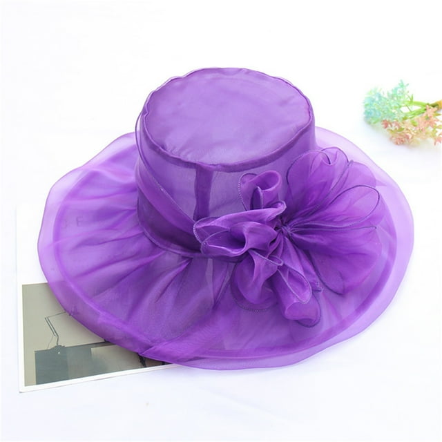 TINZ Chapeau de Soleil en Maille Printemps Été, Chapeau de Robe de Mariée à Fleurs, Chapeau de Mode à Grand Bord pour Femme, Visière Hemlock, Chapeau de Rivière, Chapeau de Rafting, Chapeau de Cowboy, Chapeau de Salon