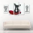 thumbnail image 2 of Cuadro Decorativo Bulldog Francés Frase Amistad Juego De 5 Piezas 150x80cm Ideal Para Sala Recámara Moderna Veterinaria, 2 of 5