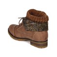 thumbnail image 3 of Refresh BH47 Women Leatherette Sweater Knit Fold Down Fur Trim Combat Bootie, 3 of 6