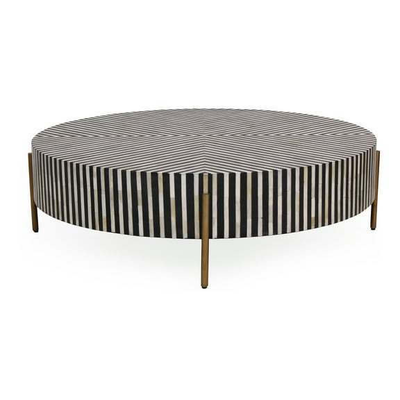 Moe's Home Collection Chamaeu 48" Round Iron/Resin Coffee Table in Multi-Color