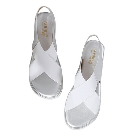 

Harsuny Women Outdoor Casual Beach Shoes Nonslip Lightweight Open Toe Flat Sandals Holiday Wear Resistant Summer Sandal