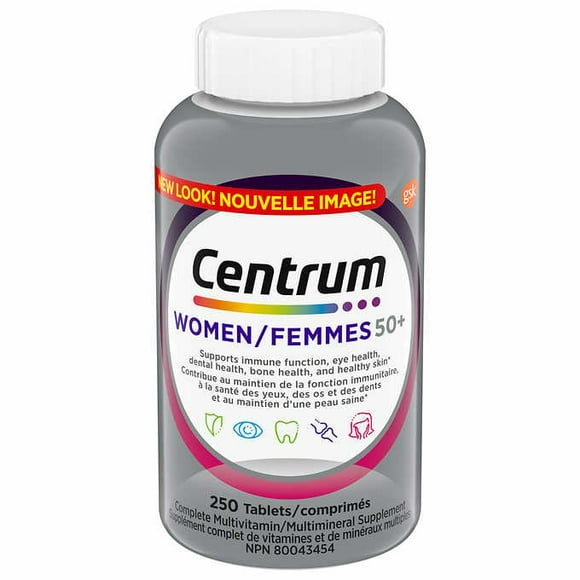 Centrum Supplément Multivitaminé et Minéral Complet pour Femmes 50+ - 250 Comprimés