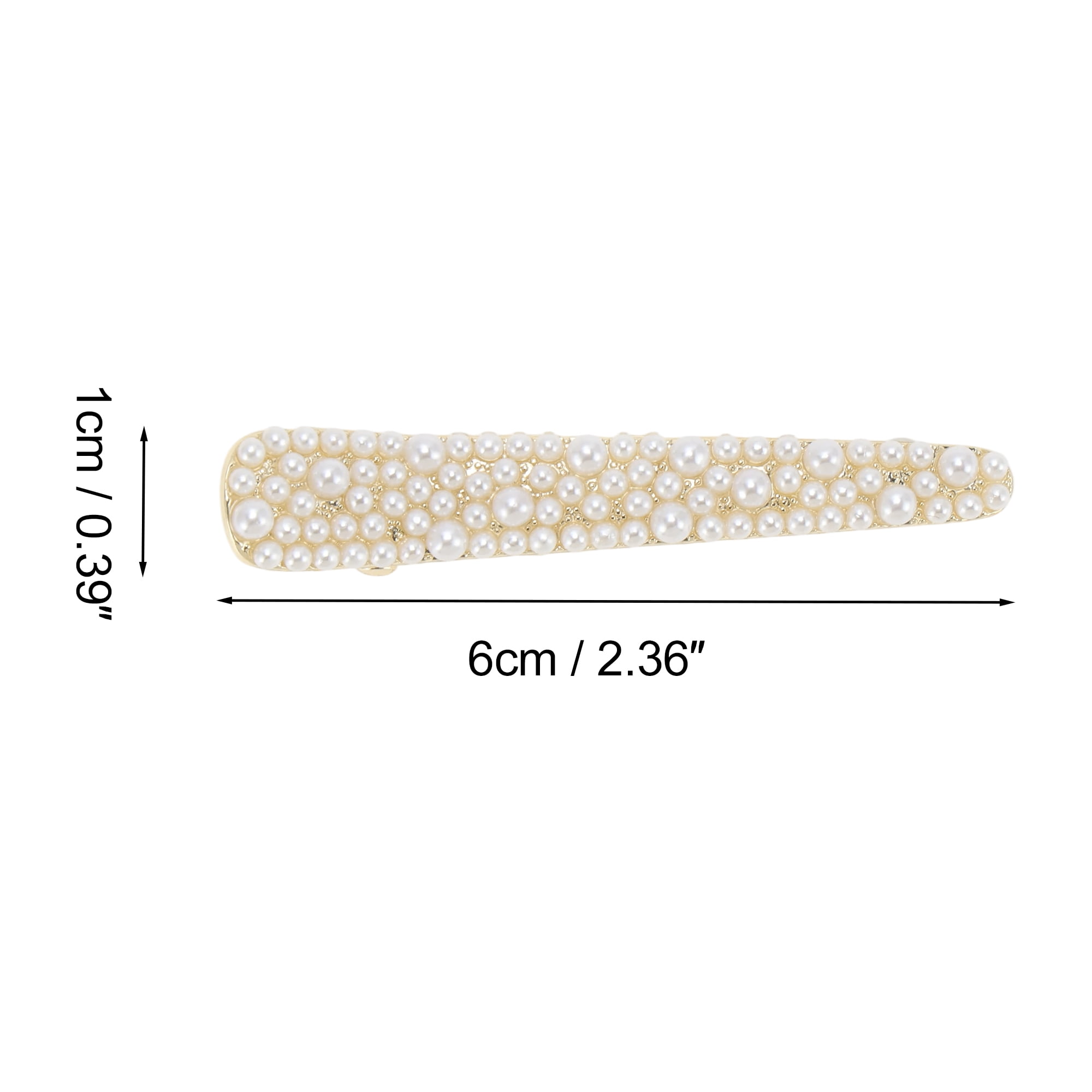 Unique Bargains Elegant Faux Pearls Hair Clip in Beige Color for Women - 1 Piece