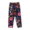thumbnail image 4 of Sigee Dancing Skeletons Floral Garden Print Women's Soft Pajama Pants - Breathable and Comfortable Lounge Sleep Bottoms with Elastic Waistband and Pockets-Large, 4 of 9