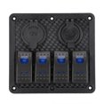 thumbnail image 1 of Rocker Switch Panel 4 Gang Rocker Switch Boat Switches Panel Boat Accessory 12V 24V 4 Gang Rocker Switch Panel IP65 Waterproof With Lighter Socket 2 USB For Car Boat, 1 of 8