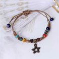 thumbnail image 5 of 4pcs Ethnic Style Handchain Pine Cone Pentagrams Pendant Bracelet Ceramic Beaded Jewelry for Women with Adjustable Size, 5 of 5