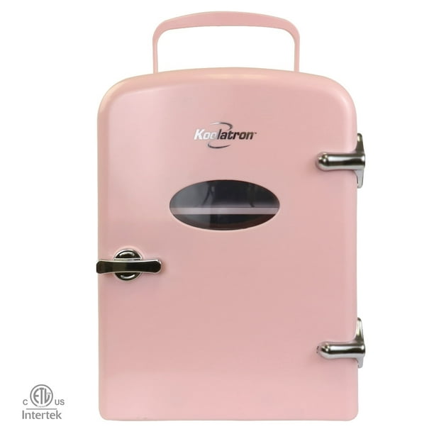 Koolatron 6 Can AC/DC Retro Mini Cooler/Mini Fridge in Pink (4.2 Quarts