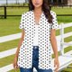 thumbnail image 1 of TaTaai Womens Spring Summer Cardigan Short Sleeve Casual Top Lightweight Print Button Down Pocket Detail Loose Fit Blouse Gift, 1 of 5